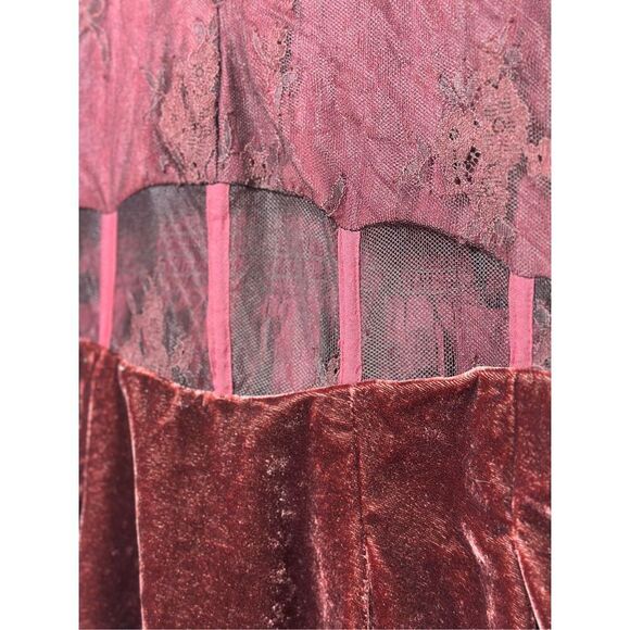 NWT Free People Marlie Garnet Lace Detailing Mini Burgundy Dress Women's XS - Picture 4 of 15